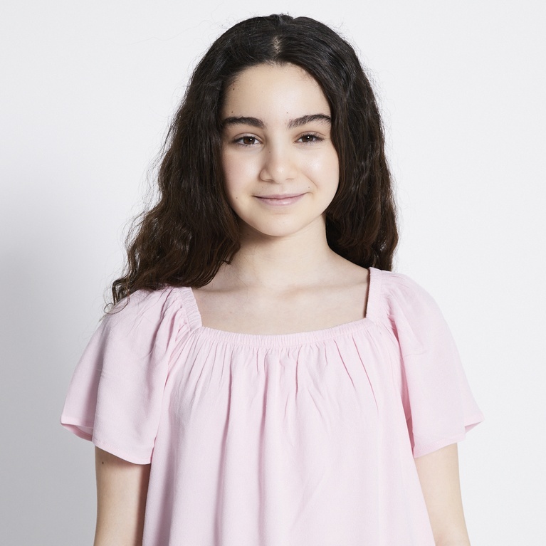 Square Neck Top "Hillevi" Soft Pink